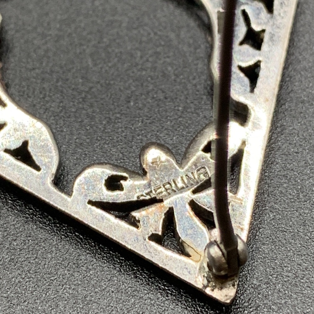 Sterling and Marcasite Brooch - Picture 4 of 4
